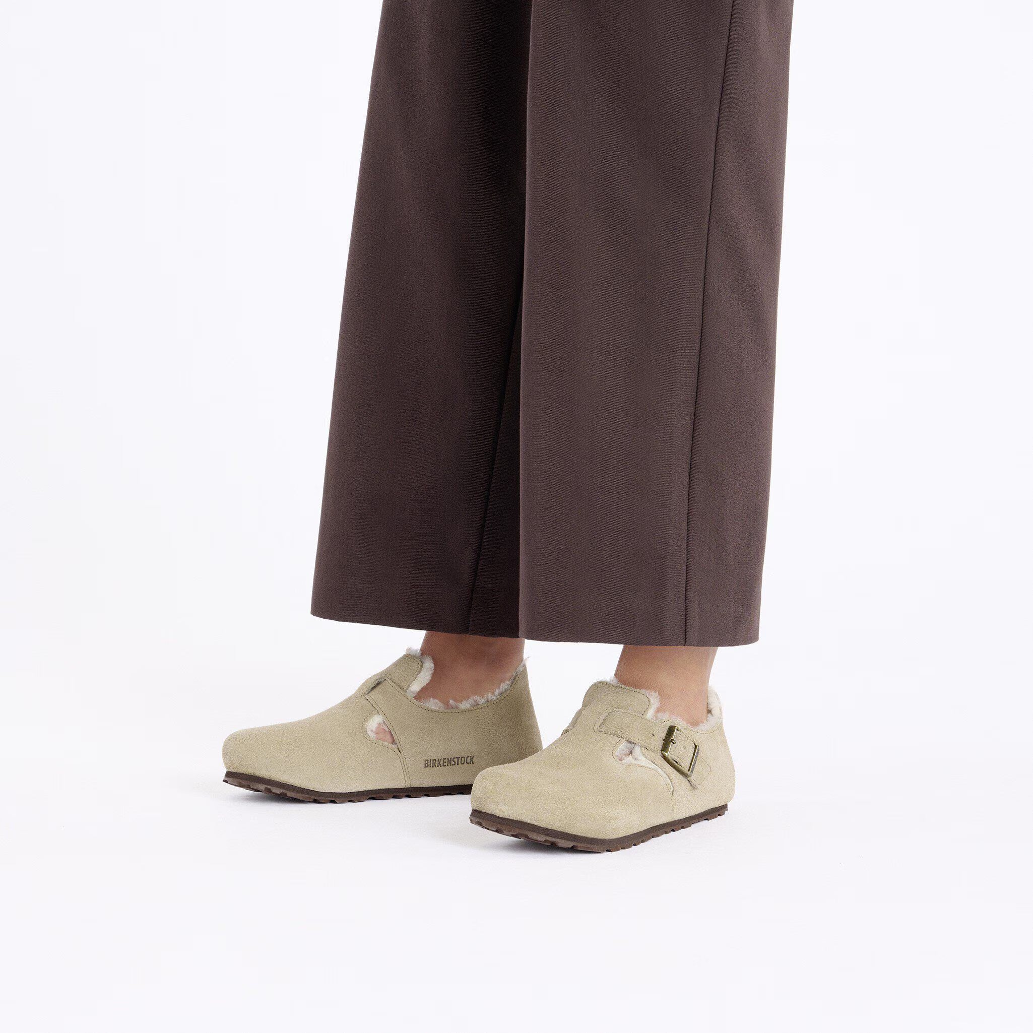 London Shearling Suede Leather