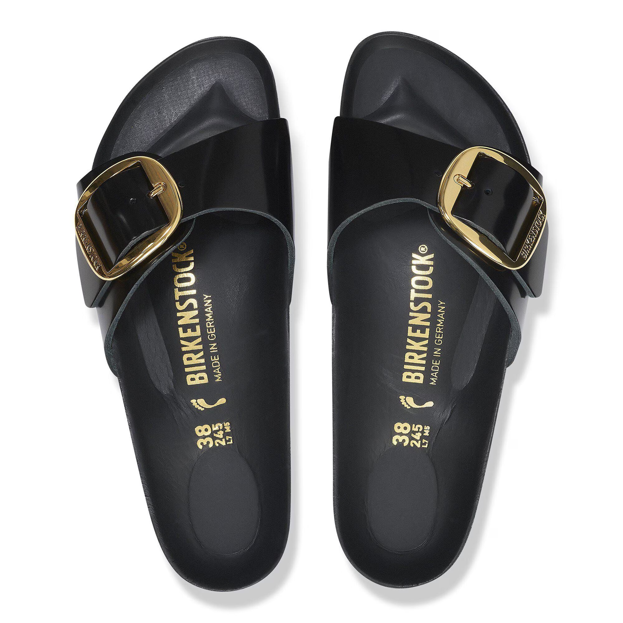Madrid Big Buckle Natural Leather Patent